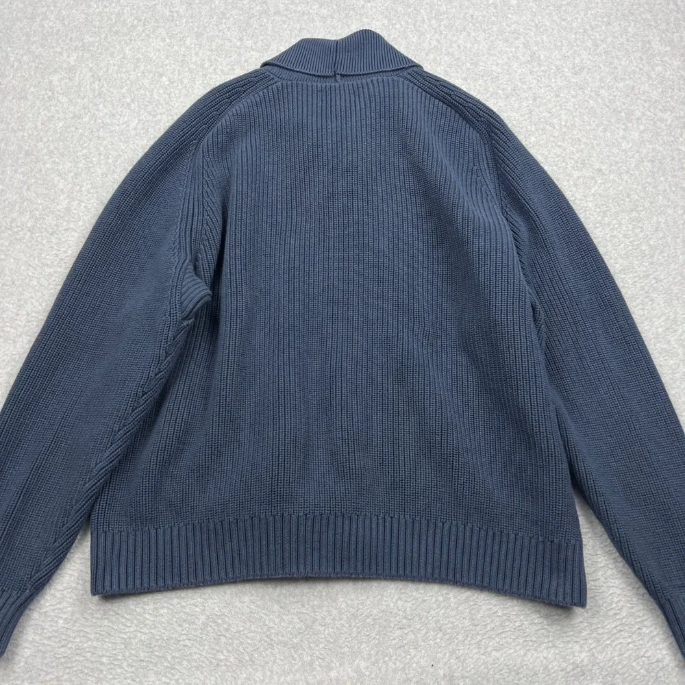 Duluth Trading Co Cardigan Sweater Mens XXL Blue Burly Retirement Shawl Collar‎